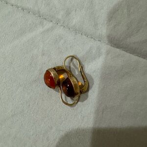 Gold and Red Earrings